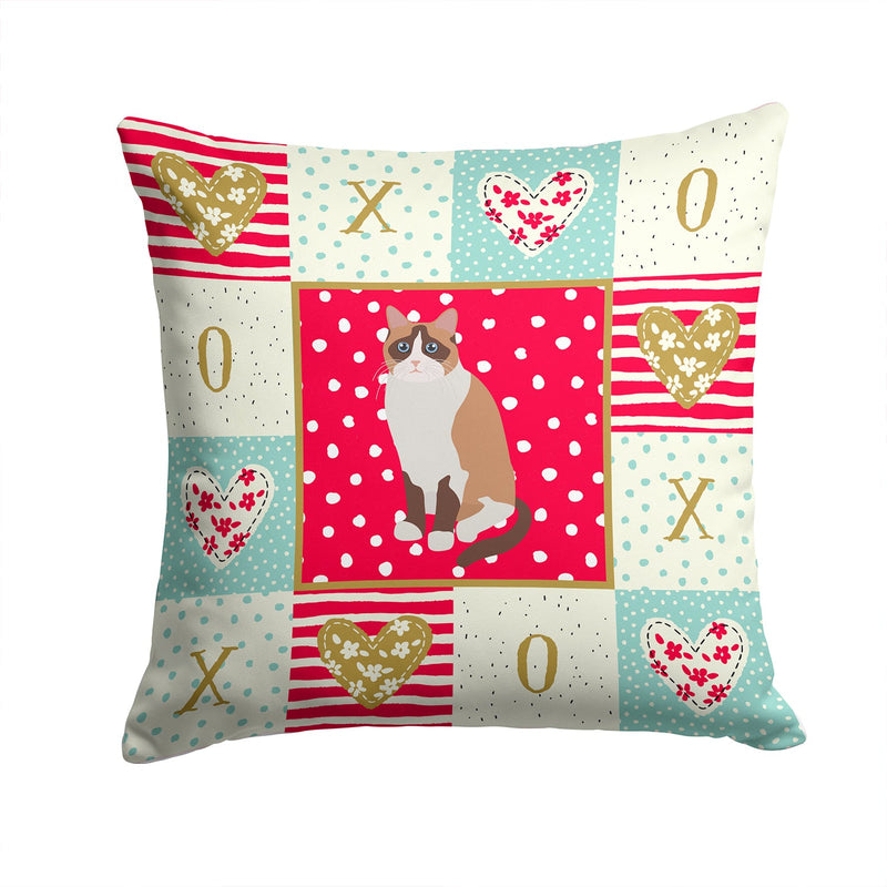 Snowshoe Cat Love Fabric Decorative Pillow CK5791PW1414