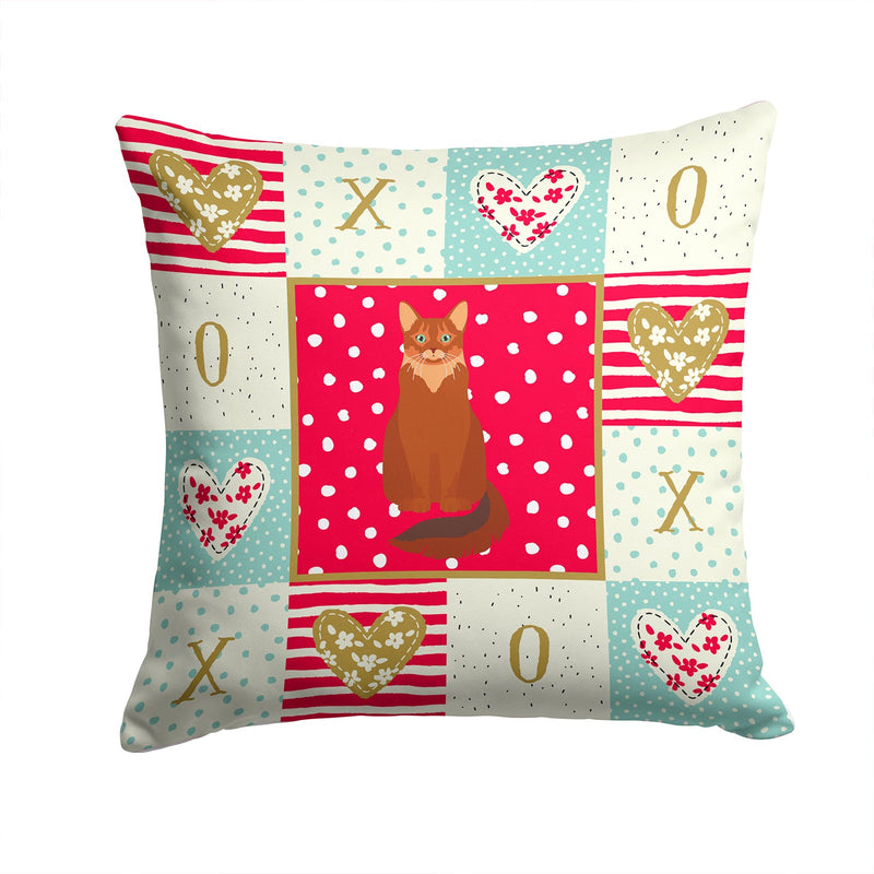 Somali Cat Love Fabric Decorative Pillow CK5793PW1414