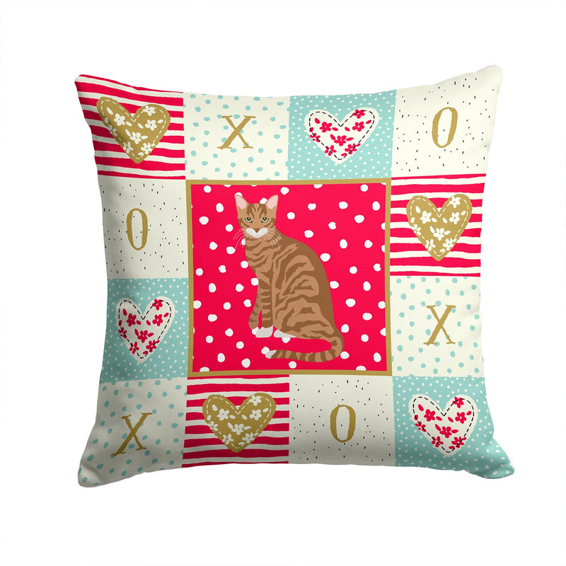 Toyger Cat Love Fabric Decorative Pillow CK5800PW1414