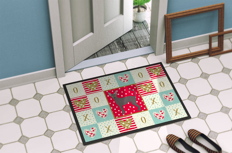 Abyssinian Sand Terrier Love Doormat - 18x27 Decorative Floor Mat – Indoor/Outdoor Rug with Artistic Flair CK5805MAT