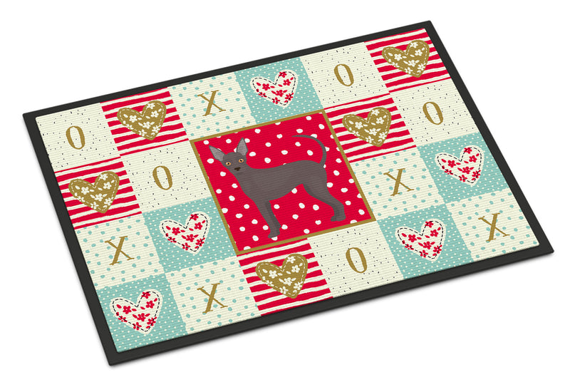 Abyssinian Sand Terrier Love Doormat - 18x27 Decorative Floor Mat – Indoor/Outdoor Rug with Artistic Flair CK5805MAT