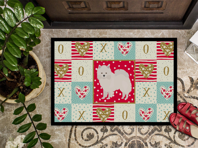 American Eskimo Love Doormat - 18x27 Decorative Floor Mat – Indoor/Outdoor Rug with Artistic Flair CK5808MAT
