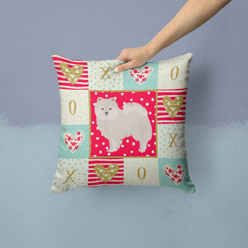 Japanese Spitz Love Throw Pillow - 14x14 Decorative Pillow – Art for Your Home & Patio CK5850PW1414