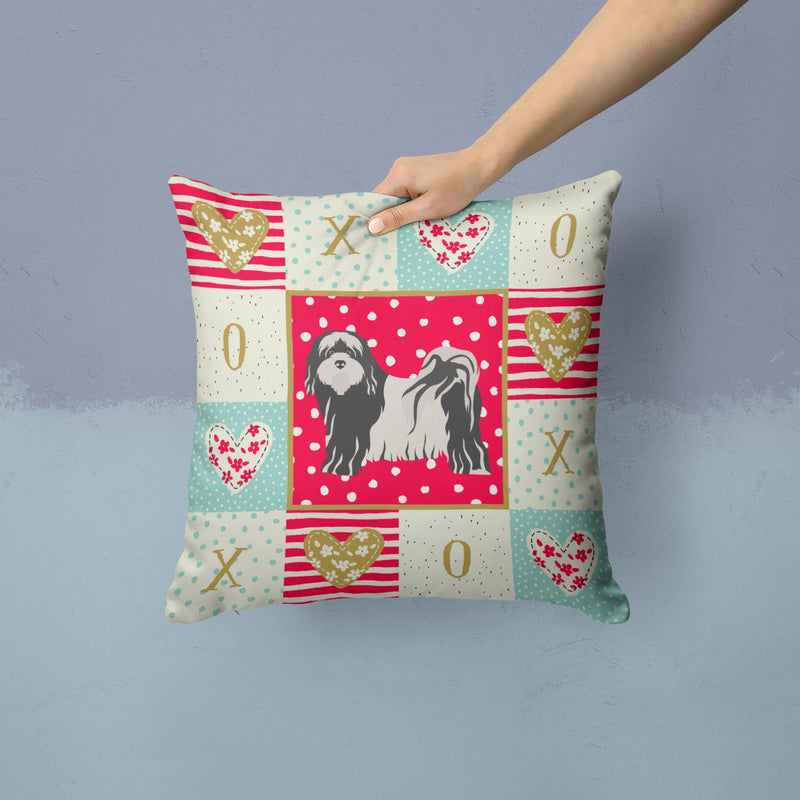 Tibetan Terrier Love Fabric Decorative Pillow CK5898PW1414