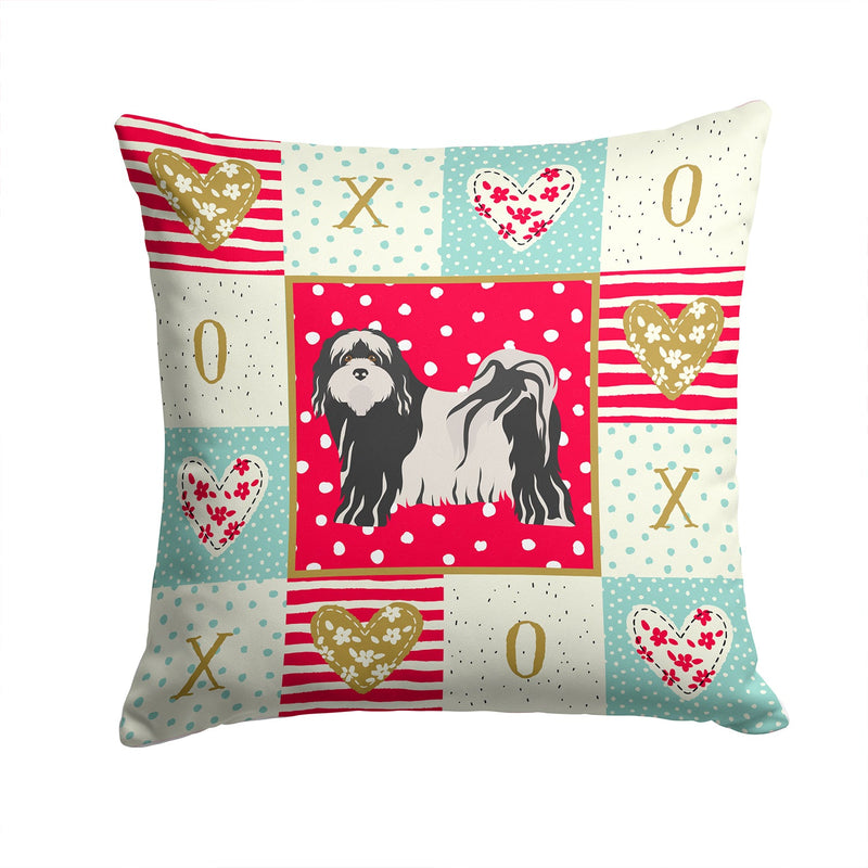 Tibetan Terrier Love Fabric Decorative Pillow CK5898PW1414