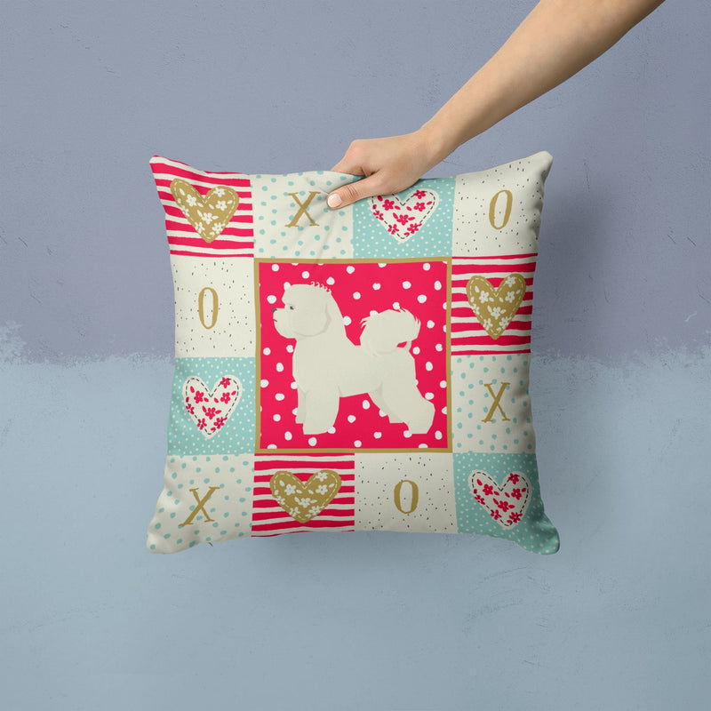 Bichon Frise Love Fabric Decorative Pillow CK5911PW1414