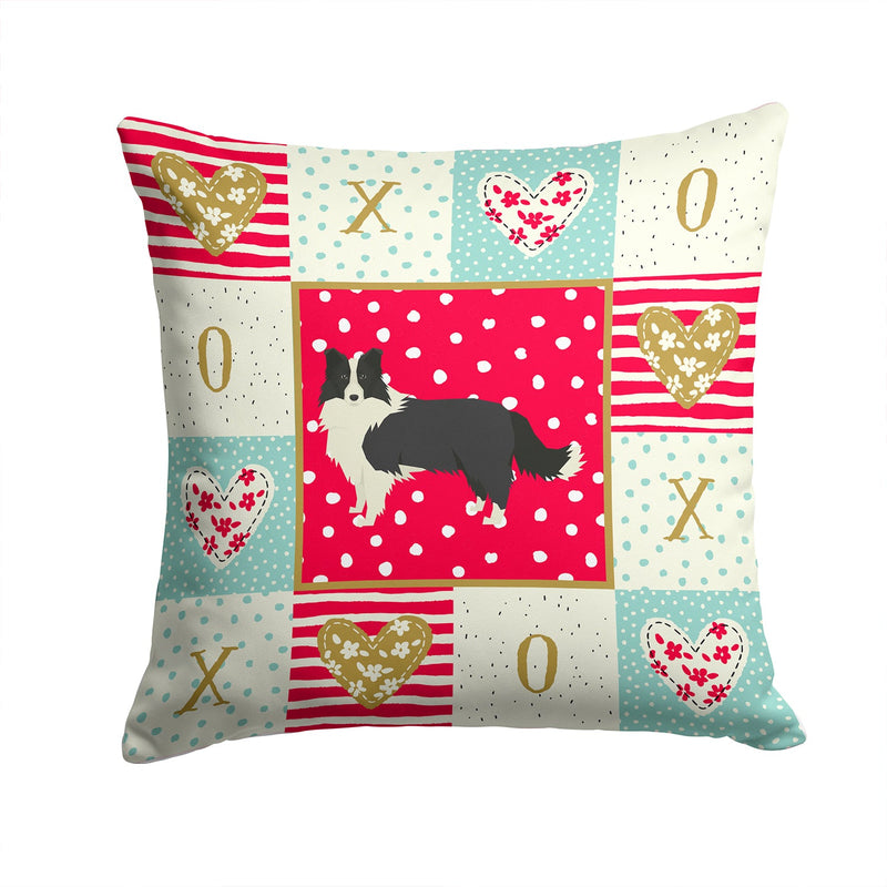 Border Collie Love Fabric Decorative Pillow CK5912PW1414