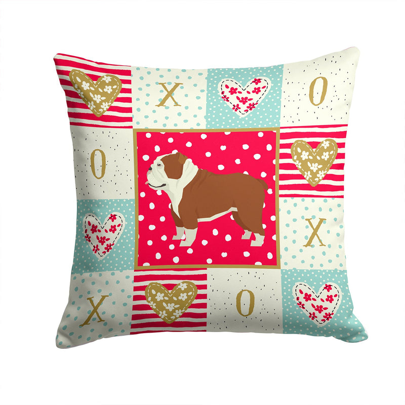 English Bulldog Love Throw Pillow - 14x14 Decorative Pillow – Art for Your Home & Patio CK5926PW1414