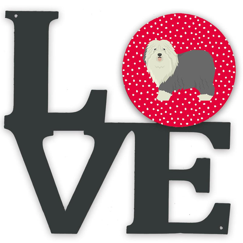 Old English Sheepdog Love Metal Wall Artwork LOVE CK5942WALV