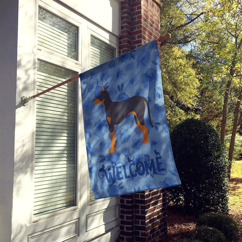 Manchester Terrier Welcome Flag Canvas House Size CK6018CHF