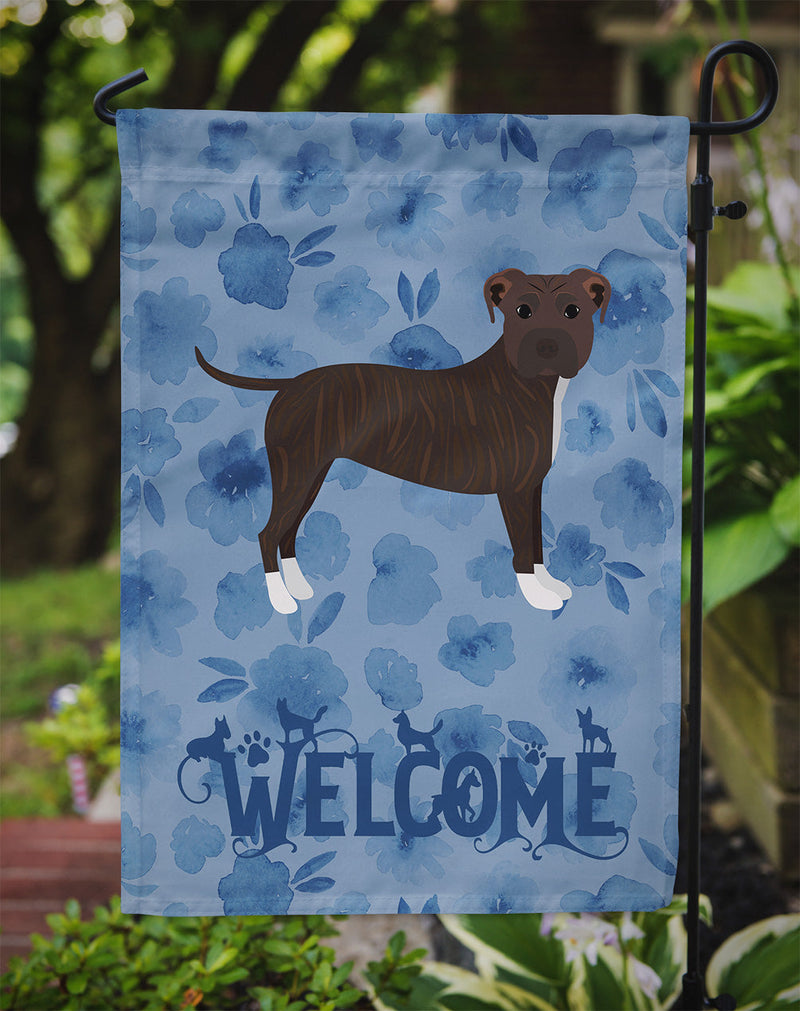 Staffordshire Bull Terrier Welcome Flag Garden Size CK6102GF