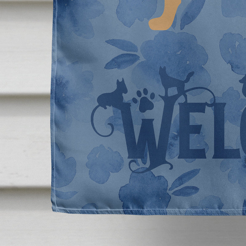 Yellow Labrador Retriever Welcome Flag Canvas House Size CK6124CHF