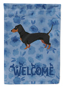 Dachshund Welcome House Flag 28x40 Porch Sleeve Pole Decorative Outside Yard Banner Artwork Wall Hanging, Polyester