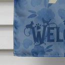 English Bulldog Welcome House Flag 28x40 Porch Sleeve Pole Decorative Outside Yard Banner Artwork Wall Hanging, Polyester