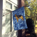 German Shepherd Welcome House Flag 28x40 Porch Sleeve Pole Decorative Outside Yard Banner Artwork Wall Hanging, Polyester