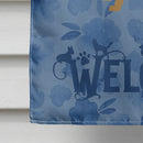 German Shepherd Welcome House Flag 28x40 Porch Sleeve Pole Decorative Outside Yard Banner Artwork Wall Hanging, Polyester