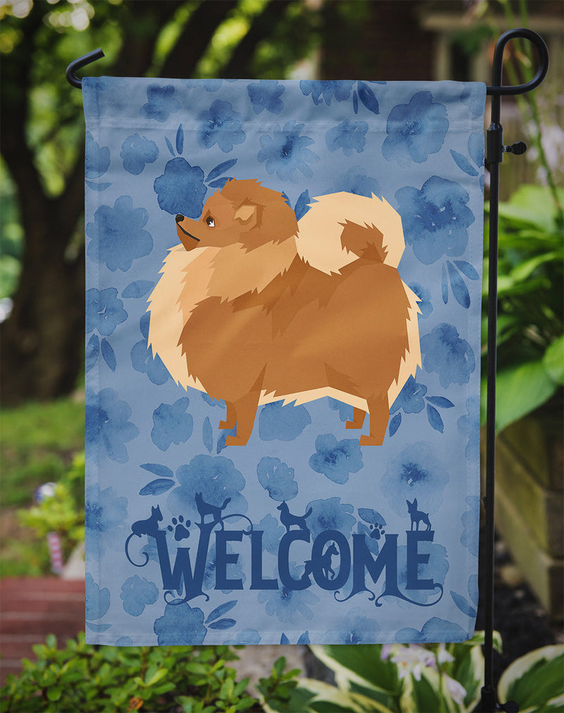 Pomeranian Welcome Flag Garden Size CK6259GF