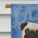 Pug Welcome House Flag 28x40 Porch Sleeve Pole Decorative Outside Yard Banner Artwork Wall Hanging, Polyester