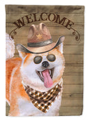 Akita Cowboy Dog Welcome Garden Flag – Western-Style Dog with Hat & Sunglasses CK6275GF