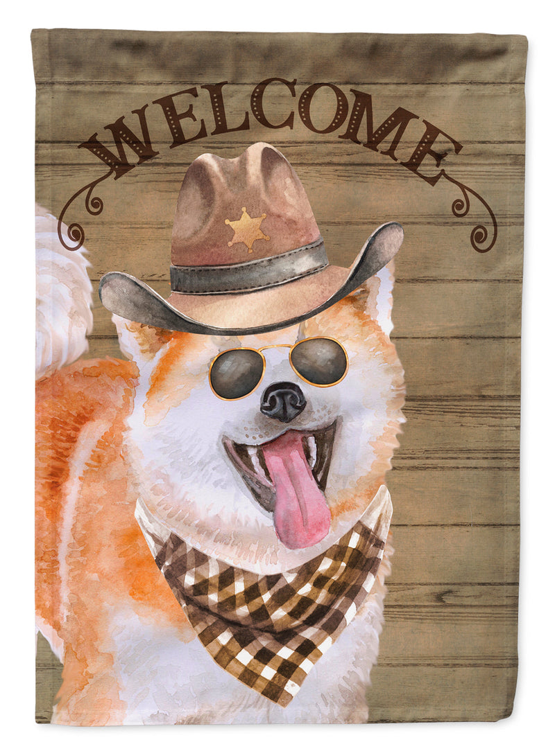 Akita Cowboy Dog Welcome Garden Flag – Western-Style Dog with Hat & Sunglasses CK6275GF