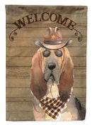 Bloodhound Cowboy Dog Welcome Garden Flag – Western-Style Dog with Hat & Sunglasses CK6290GF