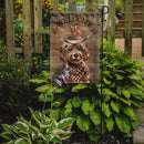 Brown Cockapoo Cowboy Dog Welcome Garden Flag – Western-Style Dog with Hat & Sunglasses CK6295GF