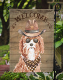 Cavapoo Cowboy Dog Welcome Garden Flag – Western-Style Dog with Hat & Sunglasses CK6303GF