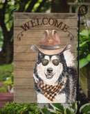 Alaskan Malamute Cowboy Dog Welcome Garden Flag – Western-Style Dog with Hat & Sunglasses CK6317GF