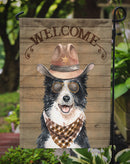 Border Collie Cowboy Dog Welcome Garden Flag – Western-Style Dog with Hat & Sunglasses CK6319GF