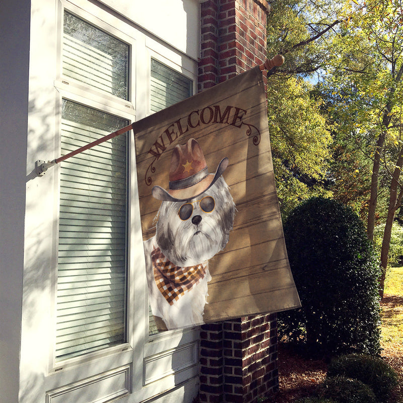 Shih Tzu Puppy Cut Country Dog Flag Canvas House Size CK6363CHF