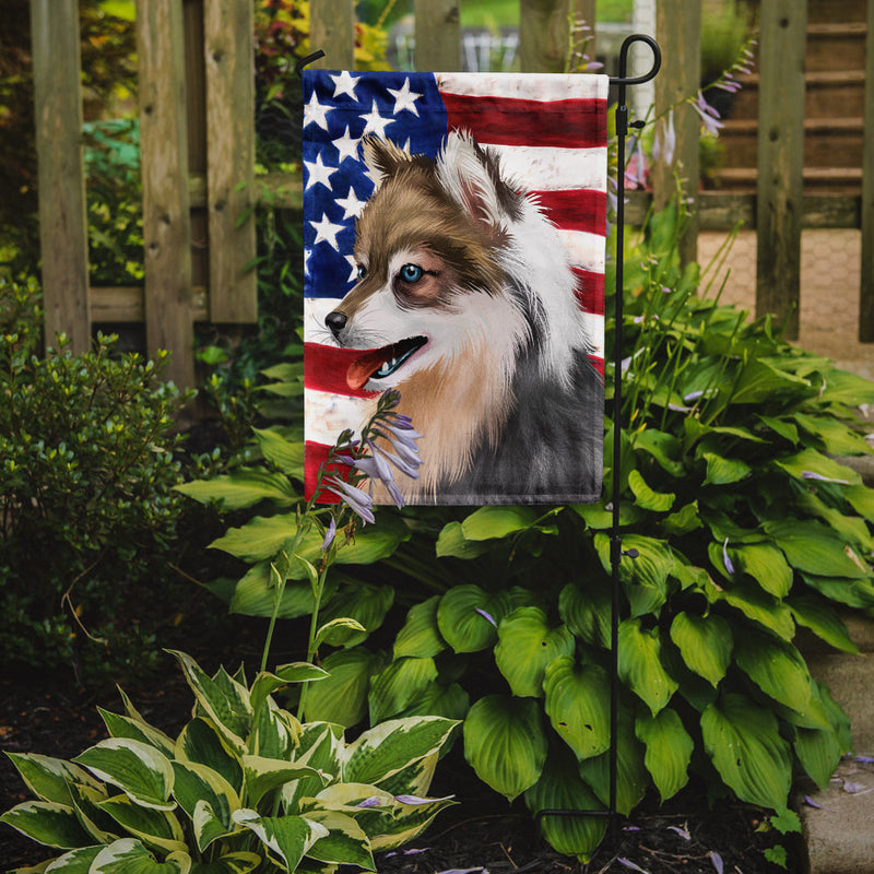 Alaskan Klee Kai American Flag Flag Garden Size CK6390GF