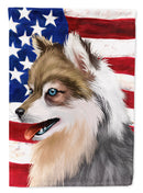 Alaskan Klee Kai American Flag Garden Flag - Outdoor Decorative Yard Flag CK6390GF