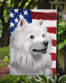 American Eskimo Dog American Flag Garden Flag - Outdoor Decorative Yard Flag CK6398GF