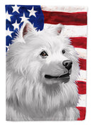 American Eskimo Dog American Flag Garden Flag - Outdoor Decorative Yard Flag CK6398GF