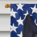Black Norwegian Elkhound American Flag Flag Canvas House Size CK6437CHF