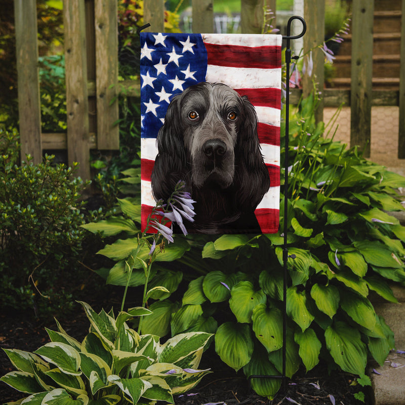 Blue Picardy Spaniel American Flag Garden Flag - Outdoor Decorative Yard Flag CK6443GF