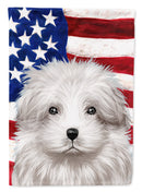 Bolognese Dog American Flag Garden Flag - Outdoor Decorative Yard Flag CK6446GF