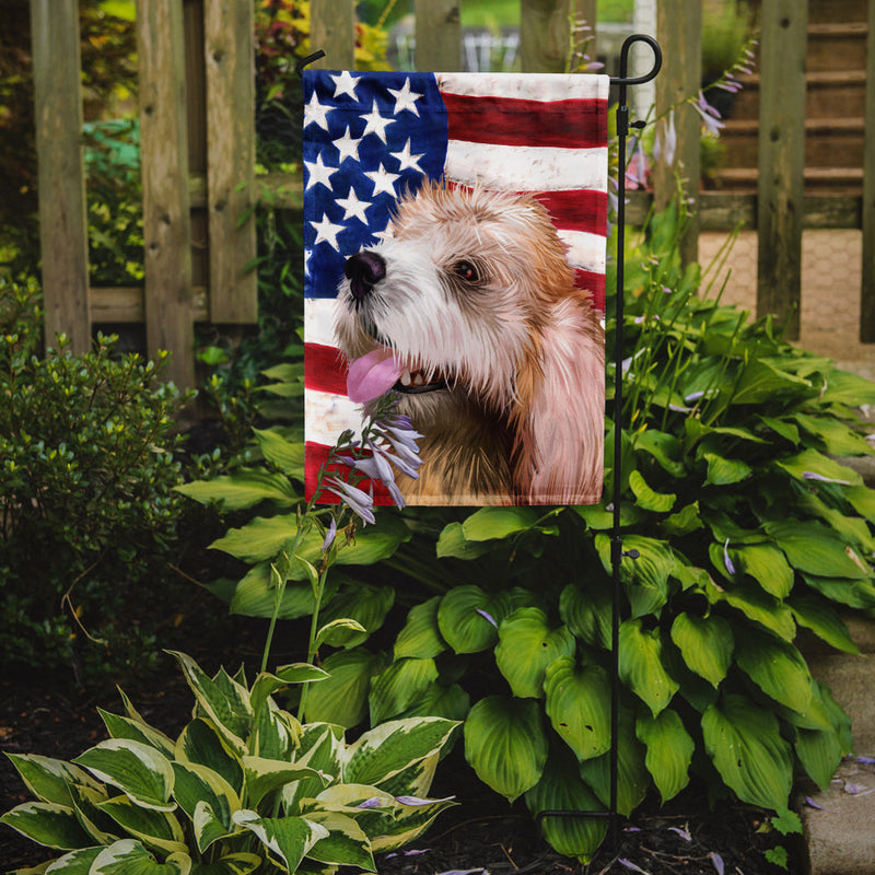 Briquet Griffon Vendeen American Flag Flag Garden Size CK6462GF