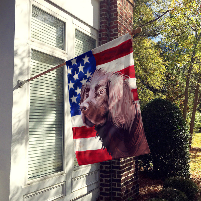 German Longhaired Pointer American Flag Flag Canvas House Size CK6533CHF