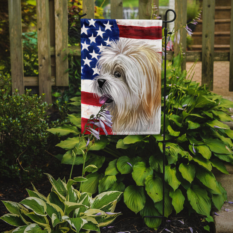 Lhasa Apso American Flag Flag Garden Size CK6607GF