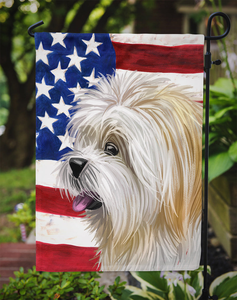 Lhasa Apso American Flag Flag Garden Size CK6607GF