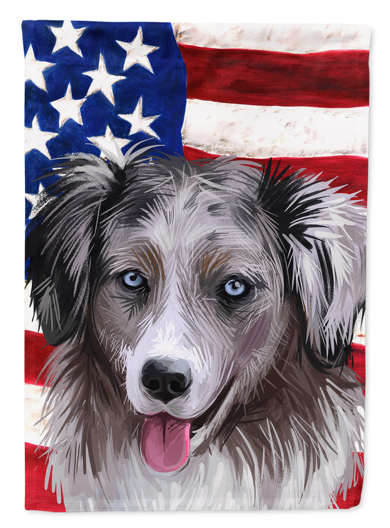 Miniature American Shepherd American Flag Garden Flag - Outdoor Decorative Yard Flag CK6615GF