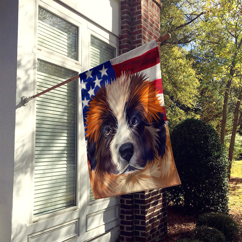 Moscow Watchdog Dog American Flag Flag Canvas House Size CK6622CHF