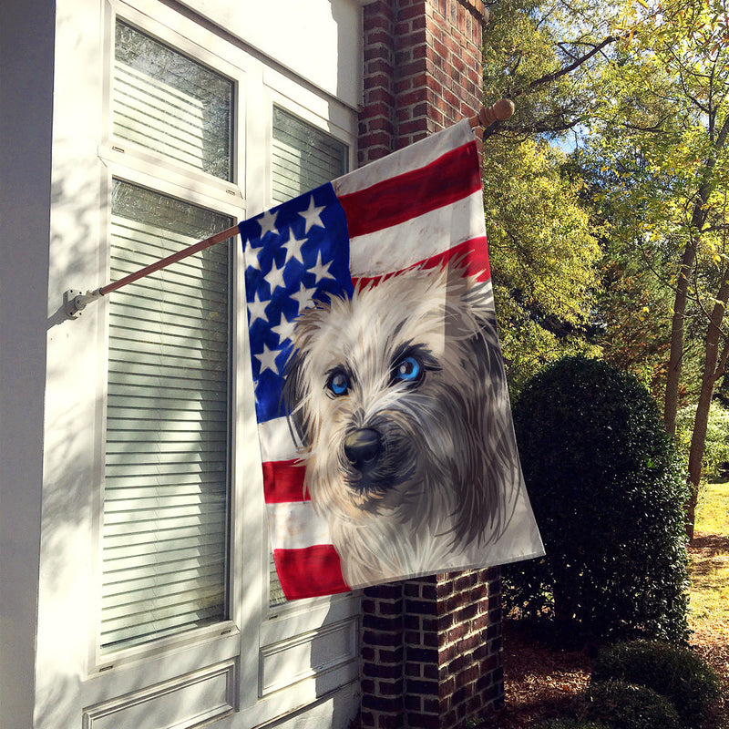 Pyrenean Shepherd Dog American Flag Flag Canvas House Size CK6670CHF