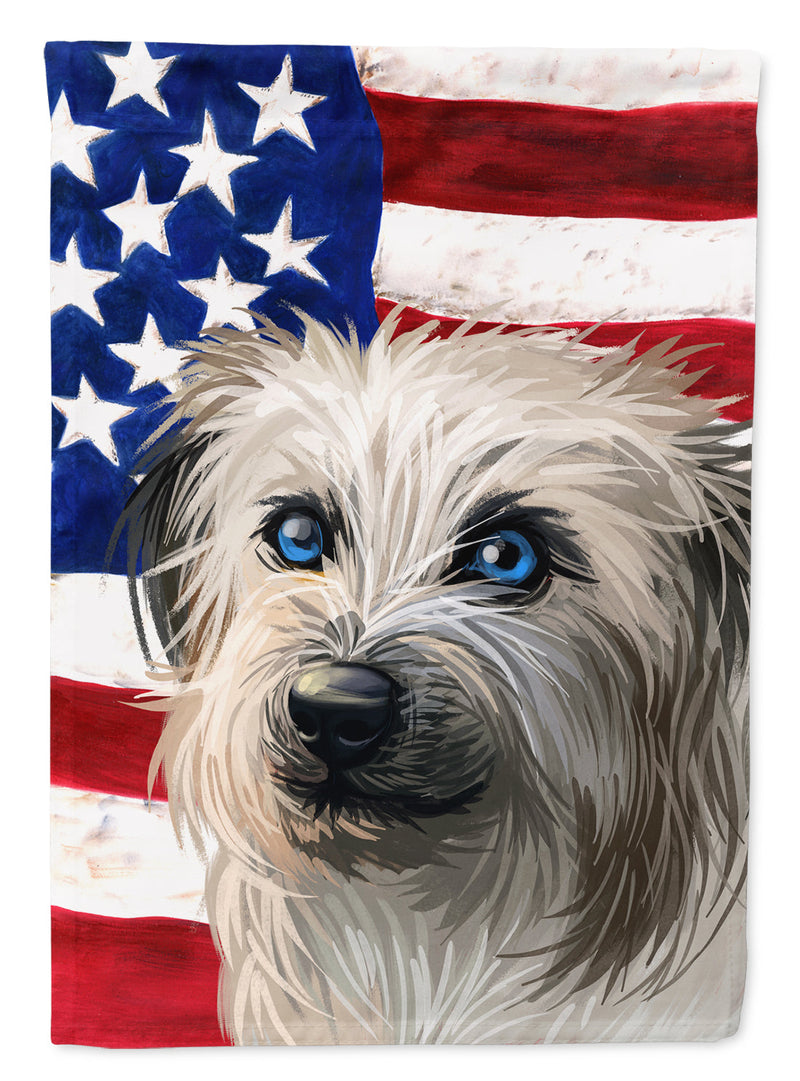 Pyrenean Shepherd Dog American Flag Flag Canvas House Size CK6670CHF