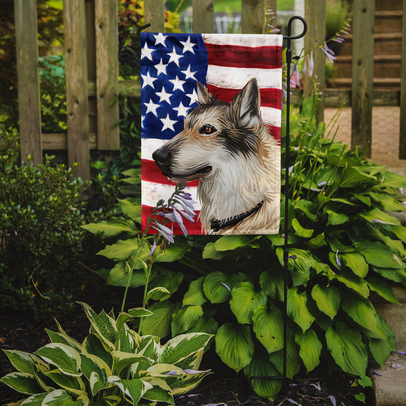 Saarloos Wolfdog Dog American Flag Flag Garden Size CK6682GF