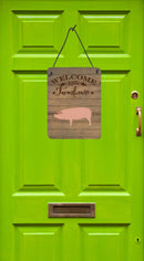 American Landrace Pig Welcome Wall or Door Hanging Prints CK6876DS1216