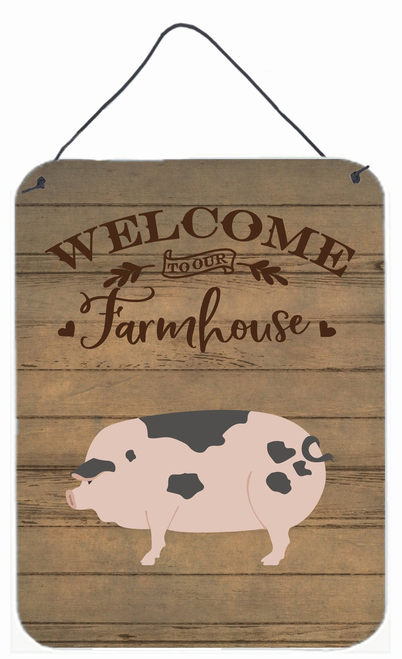 Gloucester Old Spot Pig Welcome Wall or Door Hanging Prints CK6884DS1216