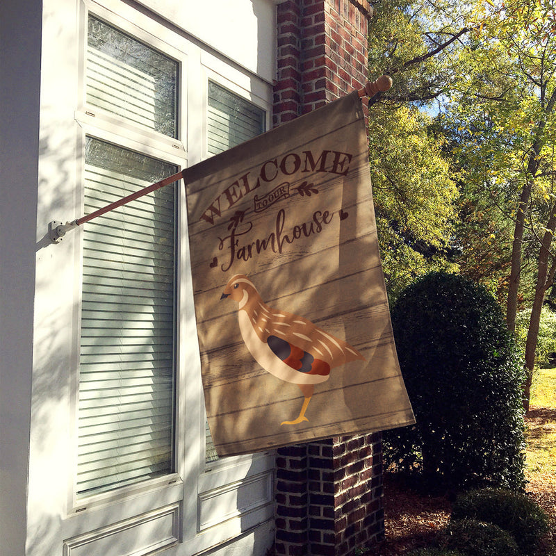 Golden Phoenix Quail Welcome Flag Canvas House Size CK6899CHF
