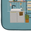 Blue Staffordshire Bull Terrier in Bathtub Dish Drying Mat – Absorbent, Artistic Kitchen Essentials CK7468DDM